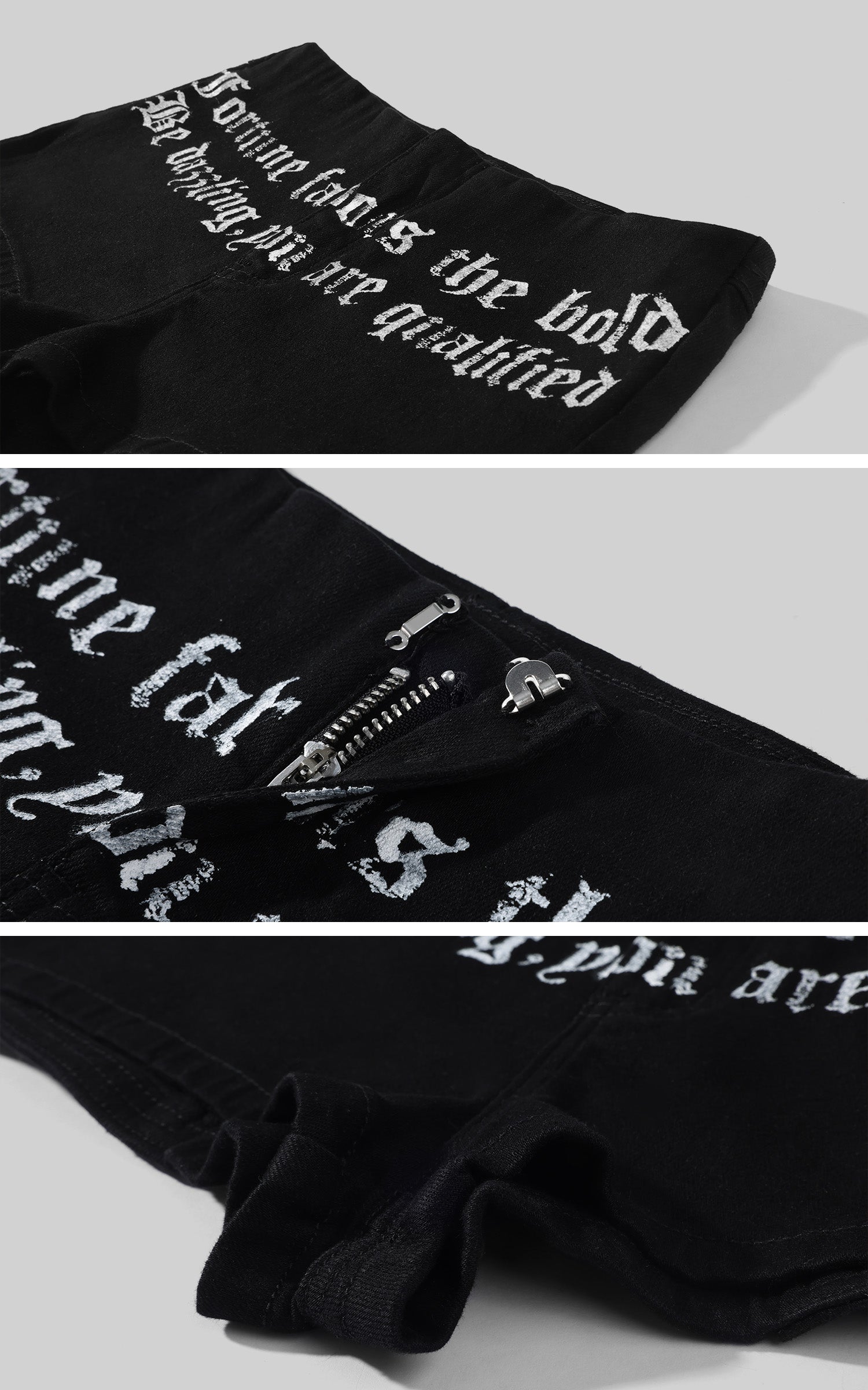 Rase le sol Gothic Script Embroidered Low-Rise Mini Shorts