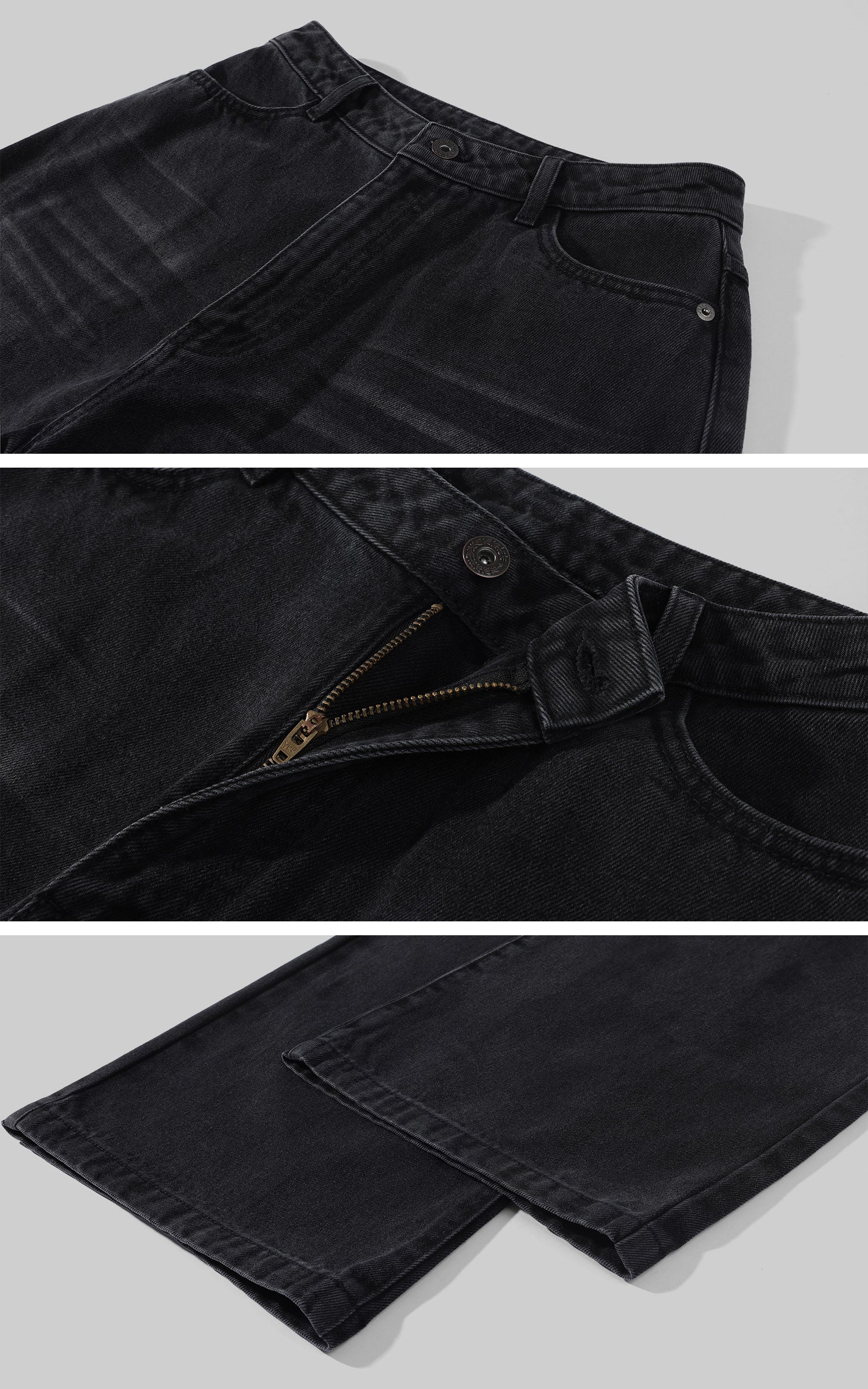 WARDEN EDGE Shadow Fade Distressed Baggy Wide-Leg Jeans
