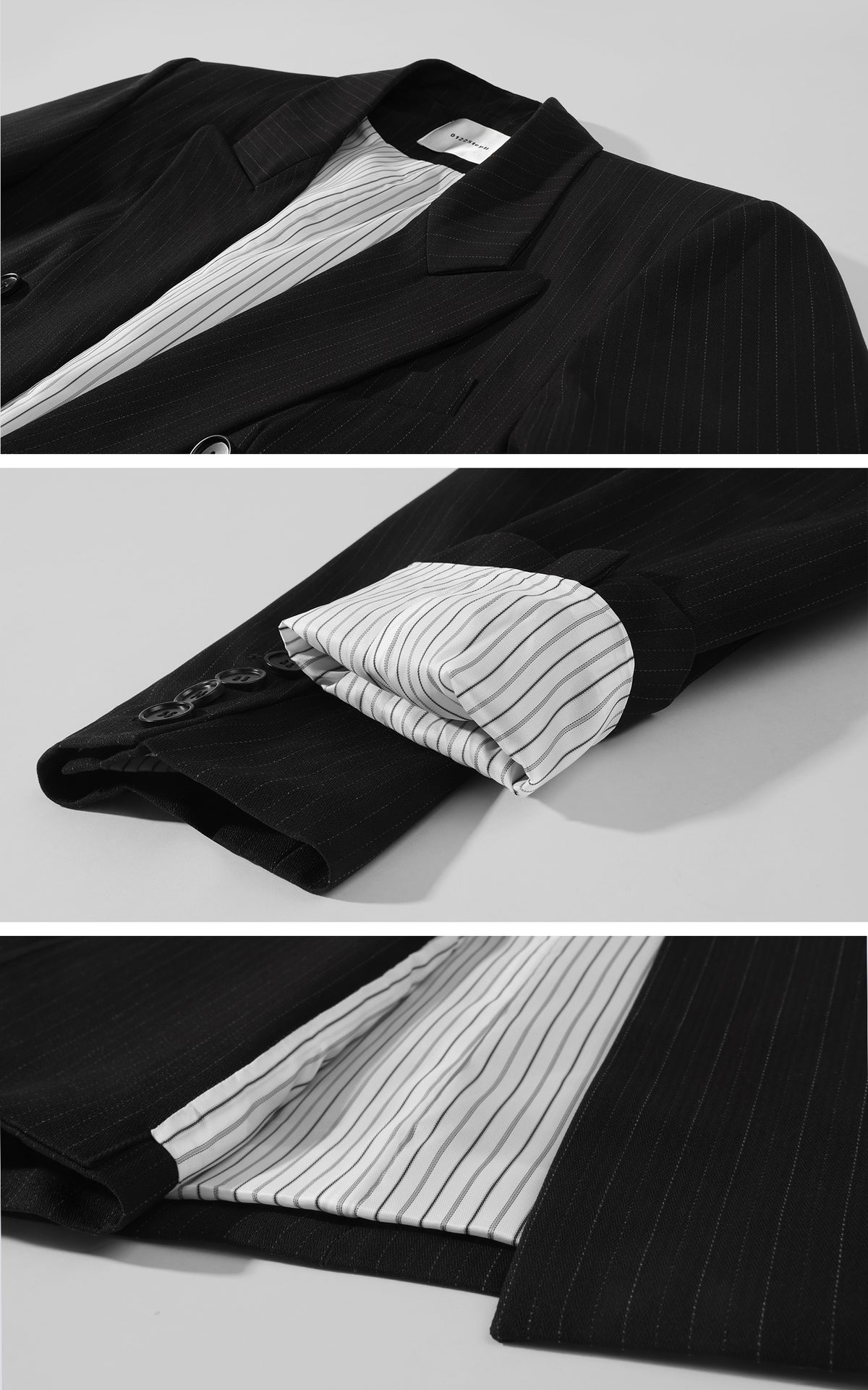 0122stepll Oversized Pinstripe Blazer &amp; Wide-Leg Pants Set