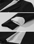 0122stepll Oversized Pinstripe Blazer & Wide-Leg Pants Set