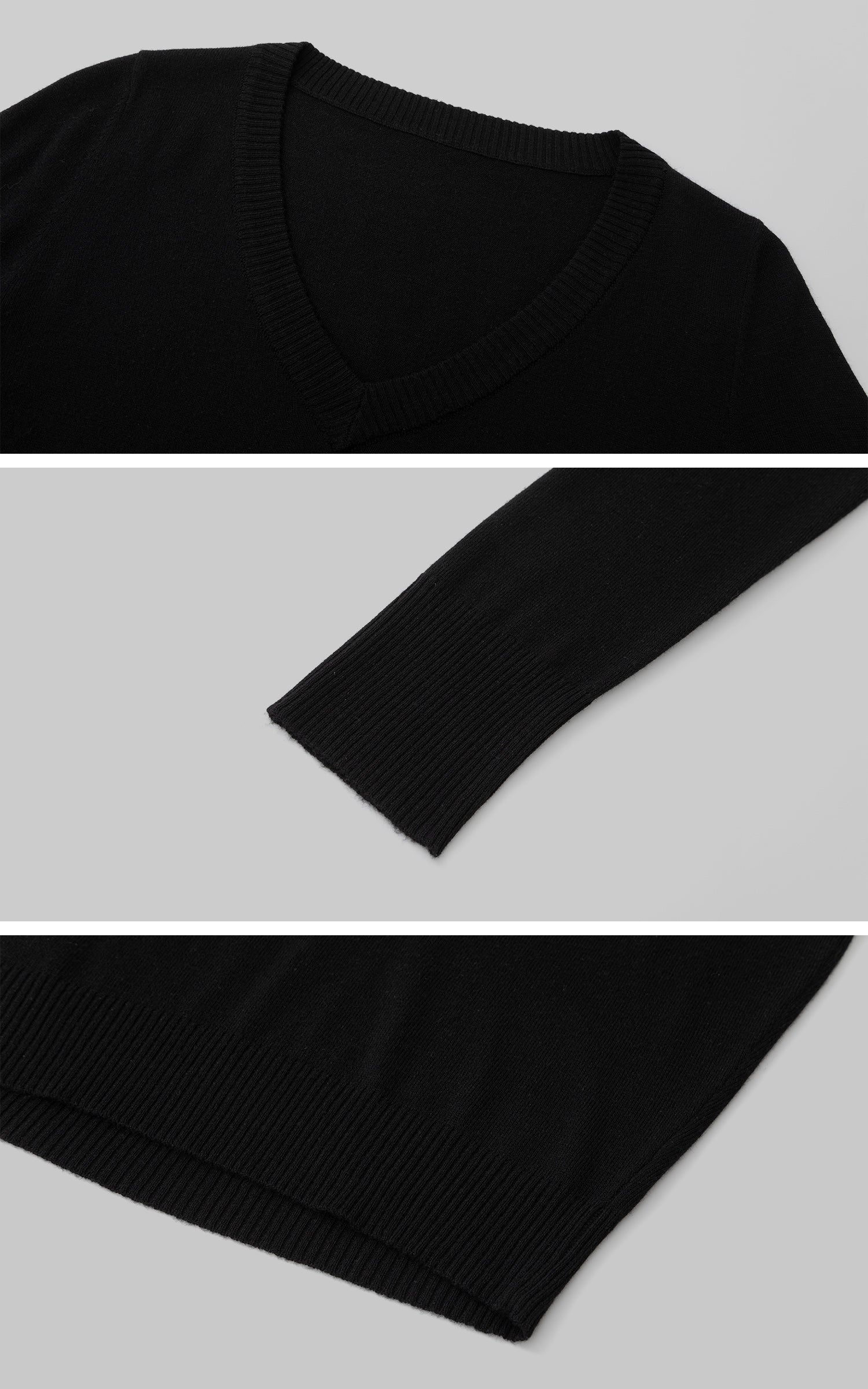 IAMXIAA Knit Cropped V Neck Sweater