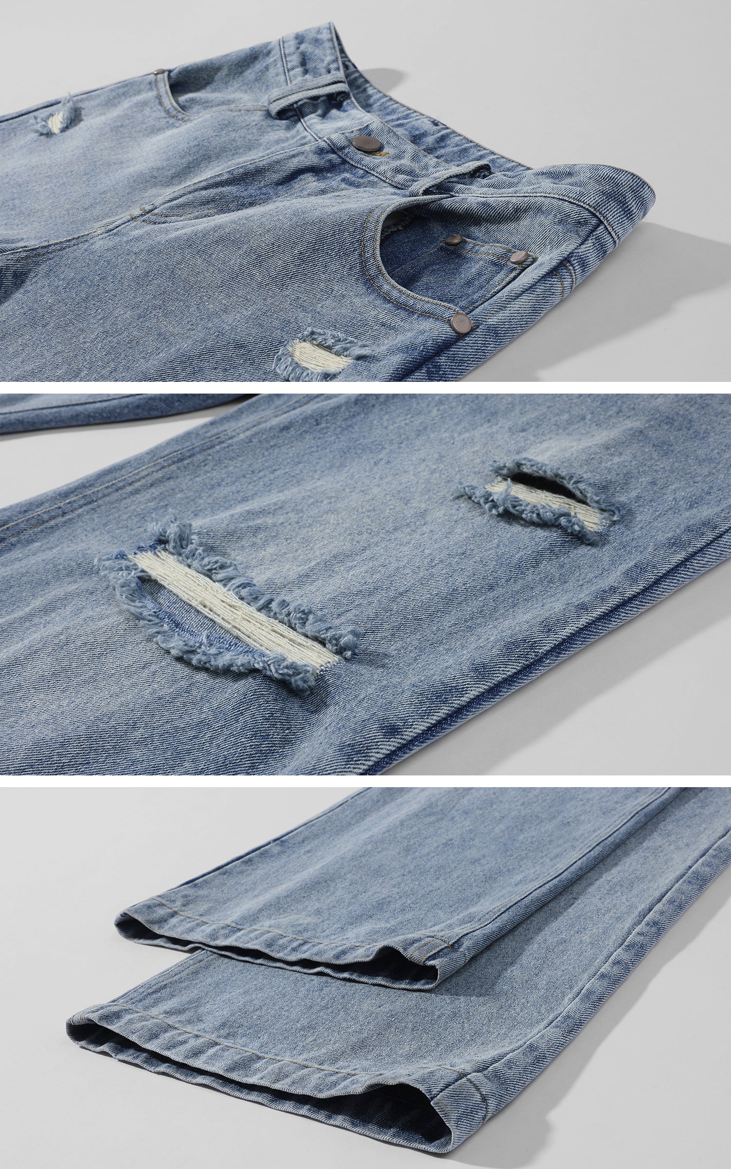 Rase le sol Distressed Low-Rise Wide-Leg Jeans