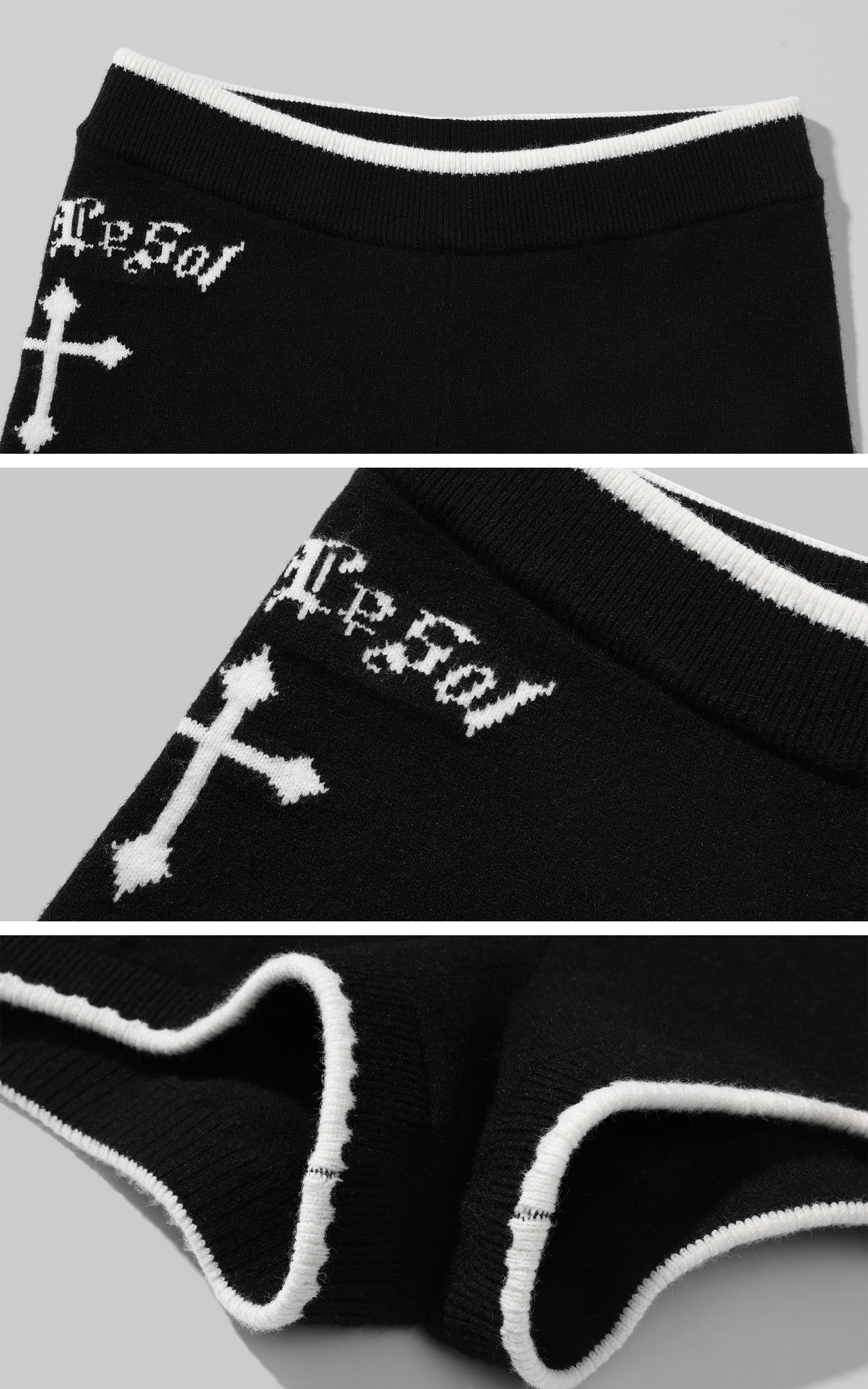 Rase le sol Monastic Knitwear Set with Hoodie Pullover and Shorts