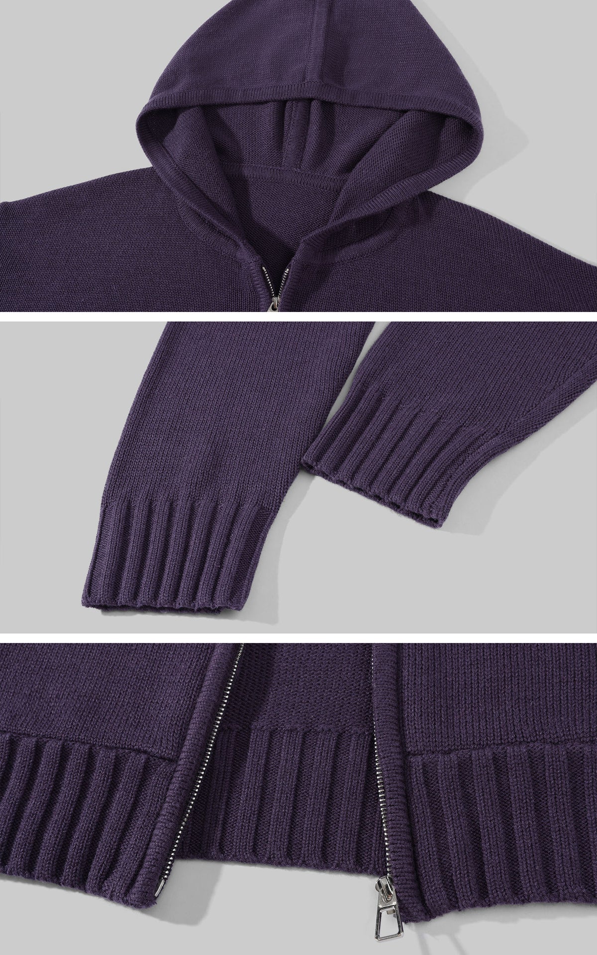 ROVENTE Knit Zip-Up Hoodie &amp; Drawstring Wide-Leg Pants Set