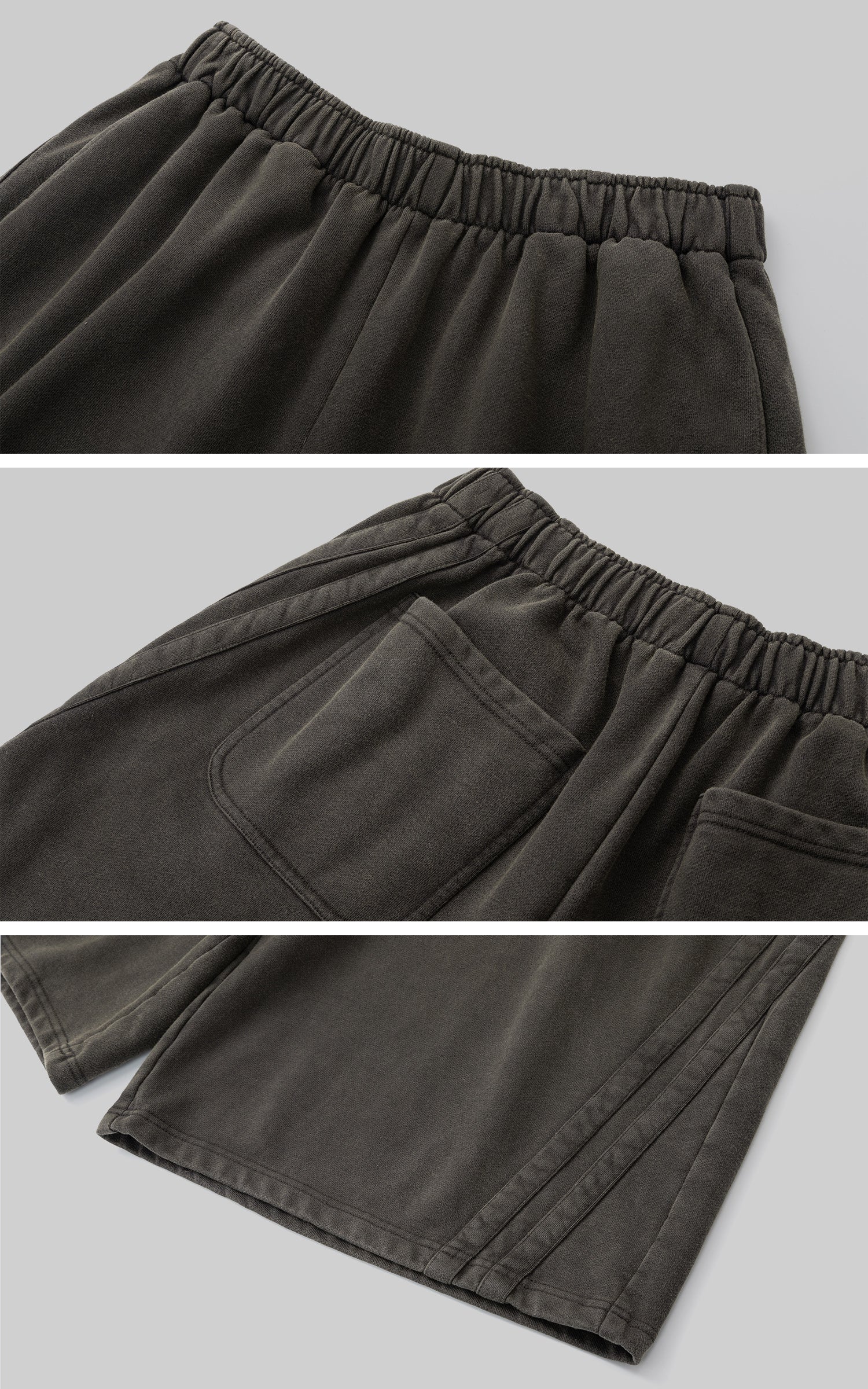 IAMXIAA 빈티지 워시 집업 후디 &amp; 크롭트 스웨트팬츠 세트