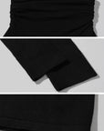 Rase le sol Off-Shoulder Fitted Knit Evening Dress