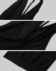 IAMXIAA バックレスドレープハルターニットトップ