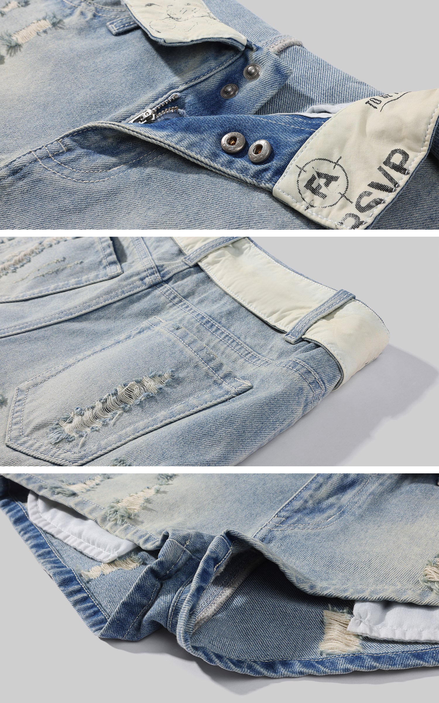 WARDEN EDGE Cherry Sundae Graphic Tee, Ruched Tank Top &amp; Foldover Denim Micro Shorts Set