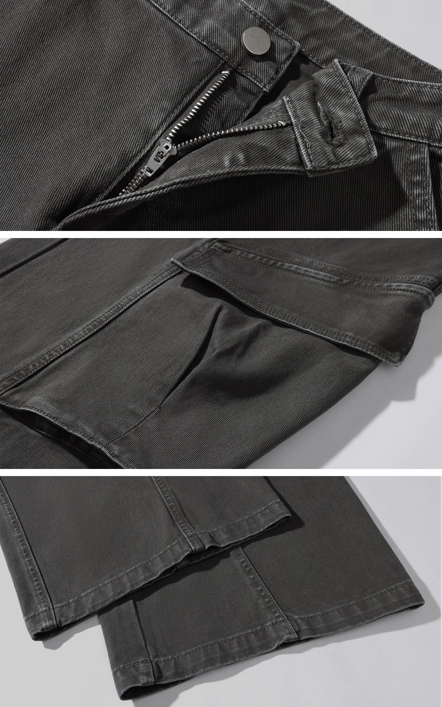 Rase le sol 彫刻されたワイドレッグユーティリティデニムパンツ