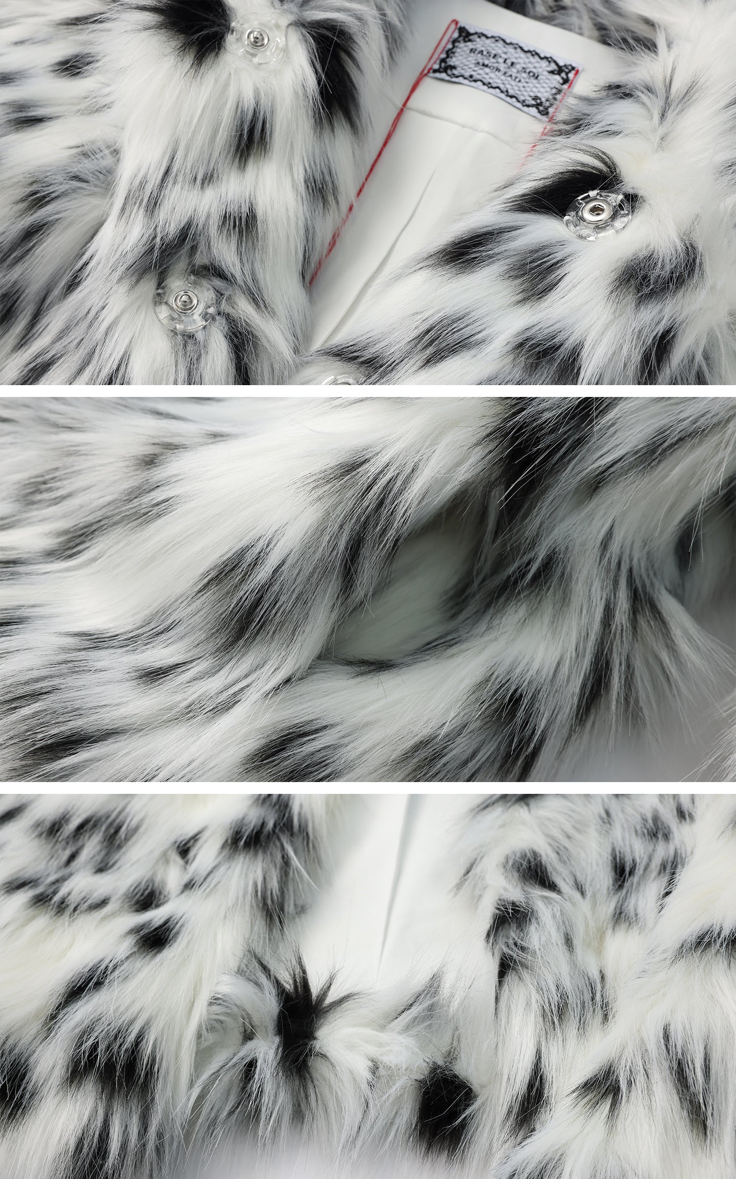 Rase le sol Black &amp; White Dalmatian Faux Fur Coat