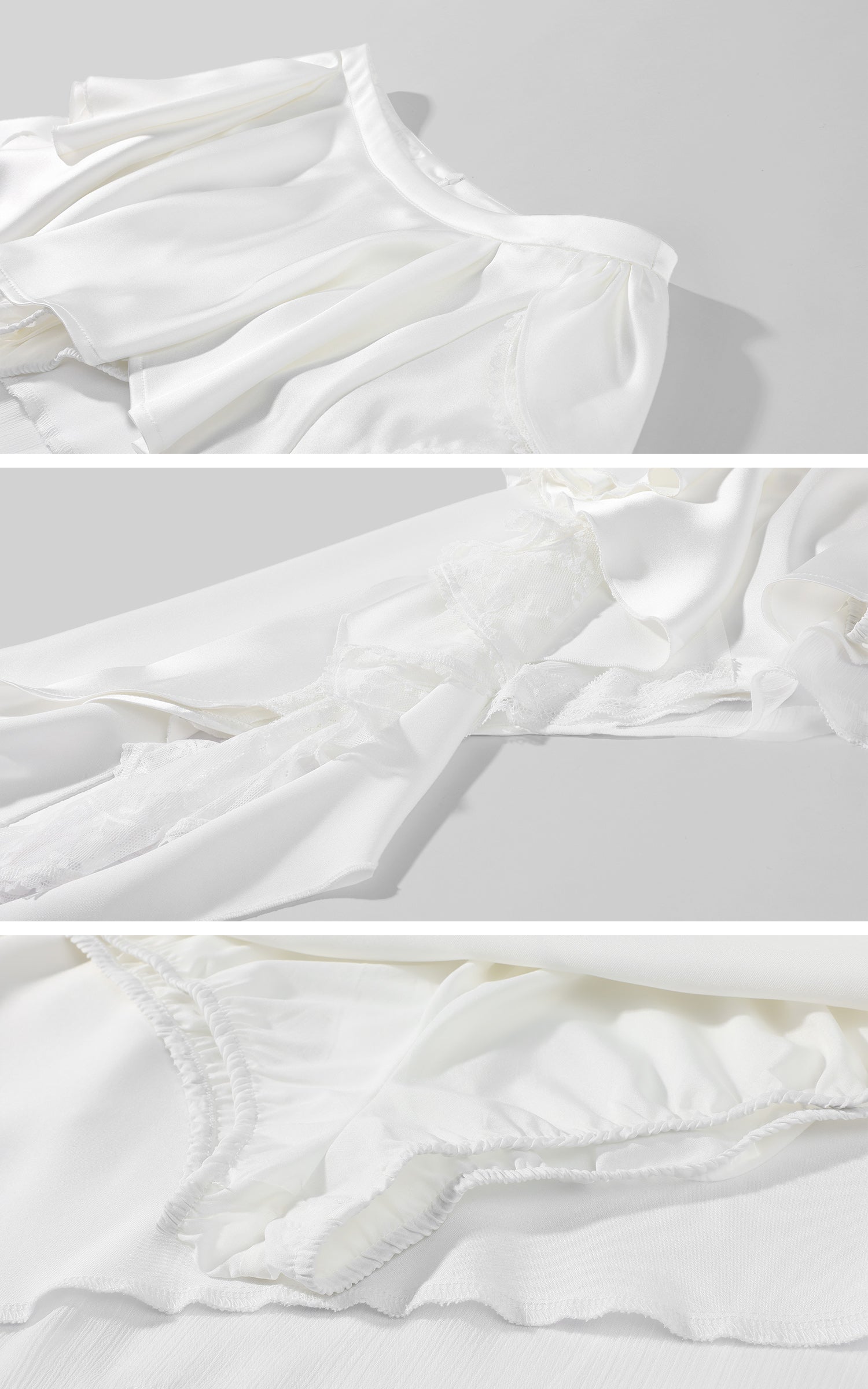 WARDEN EDGE Asymmetric Lace-Trim Mini Skirt