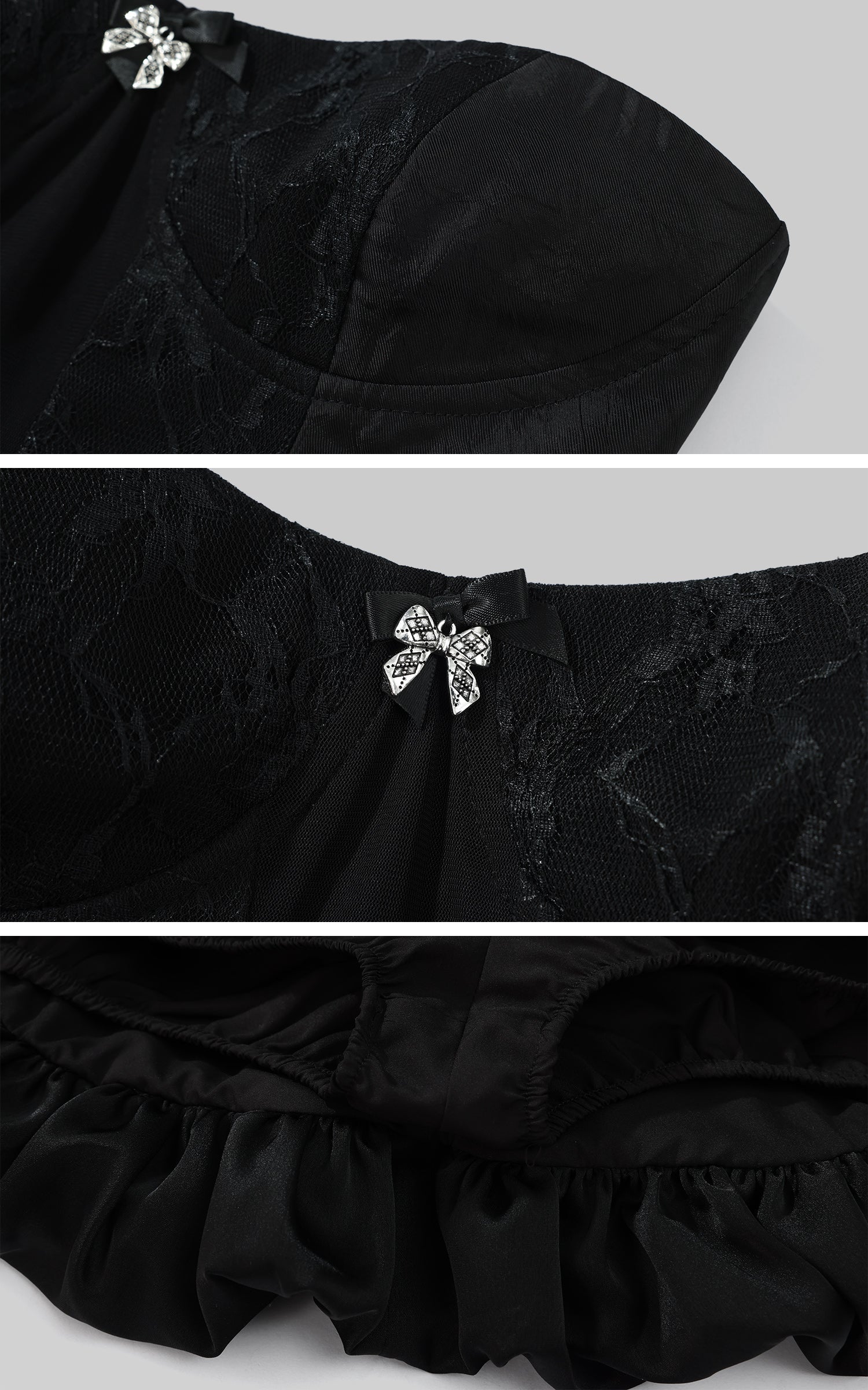 Rase le sol Sculpted Corset Dress with Crystal Bow - PINKPARKS