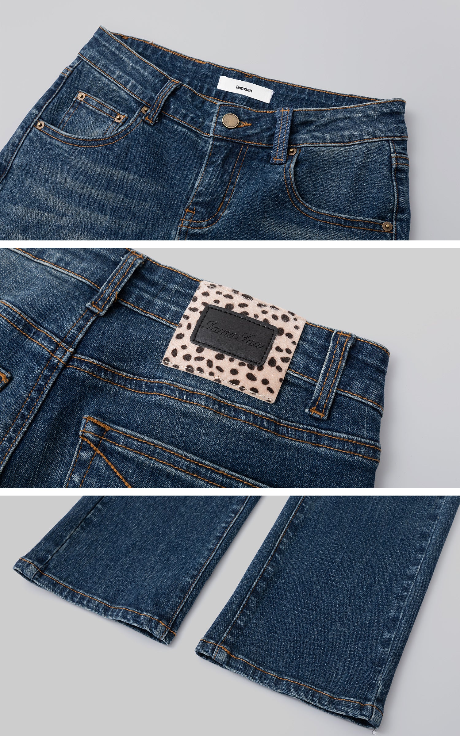 IAMXIAA Low-Rise Slim Flared Jeans