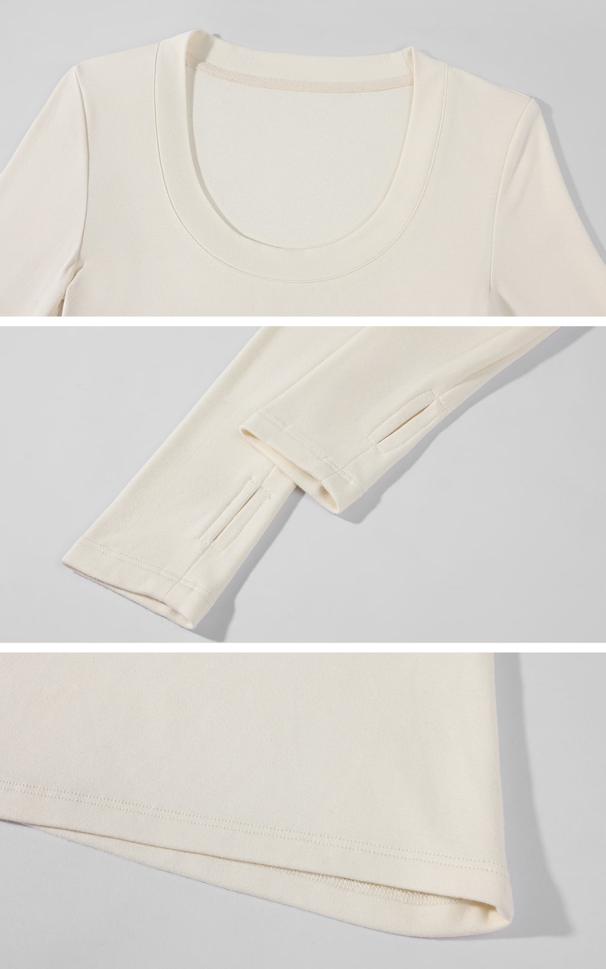 Rase le sol Essential Long Sleeve Scoop Neck T-Shirt