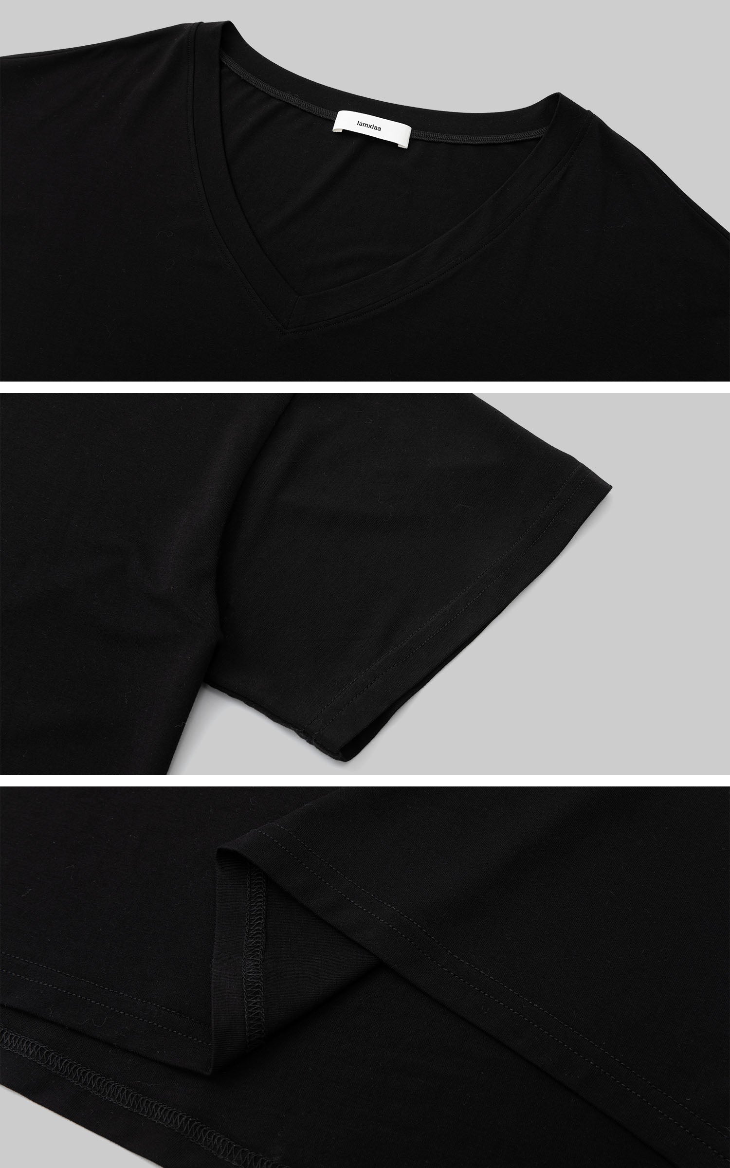 IAMXIAA T-shirt décontracté à col en V ample