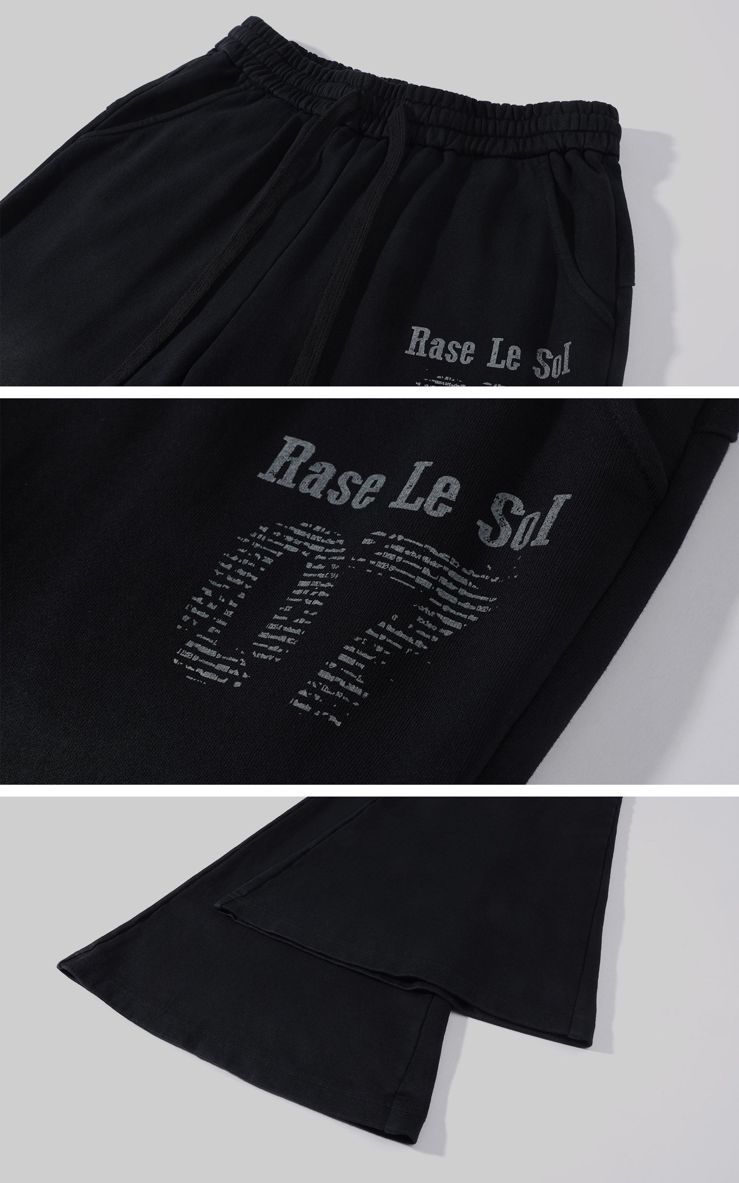Rase le sol Pantalon de survêtement évasé à taille basse et motif délavé