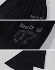 Rase le sol Pantalon de survêtement évasé à taille basse et motif délavé