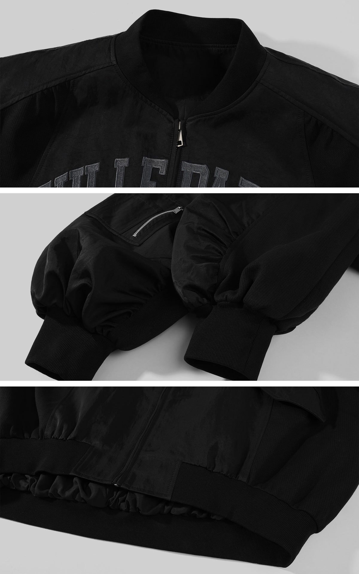 WARDEN EDGE Blouson Bombardier Oversize à Motif Varsity