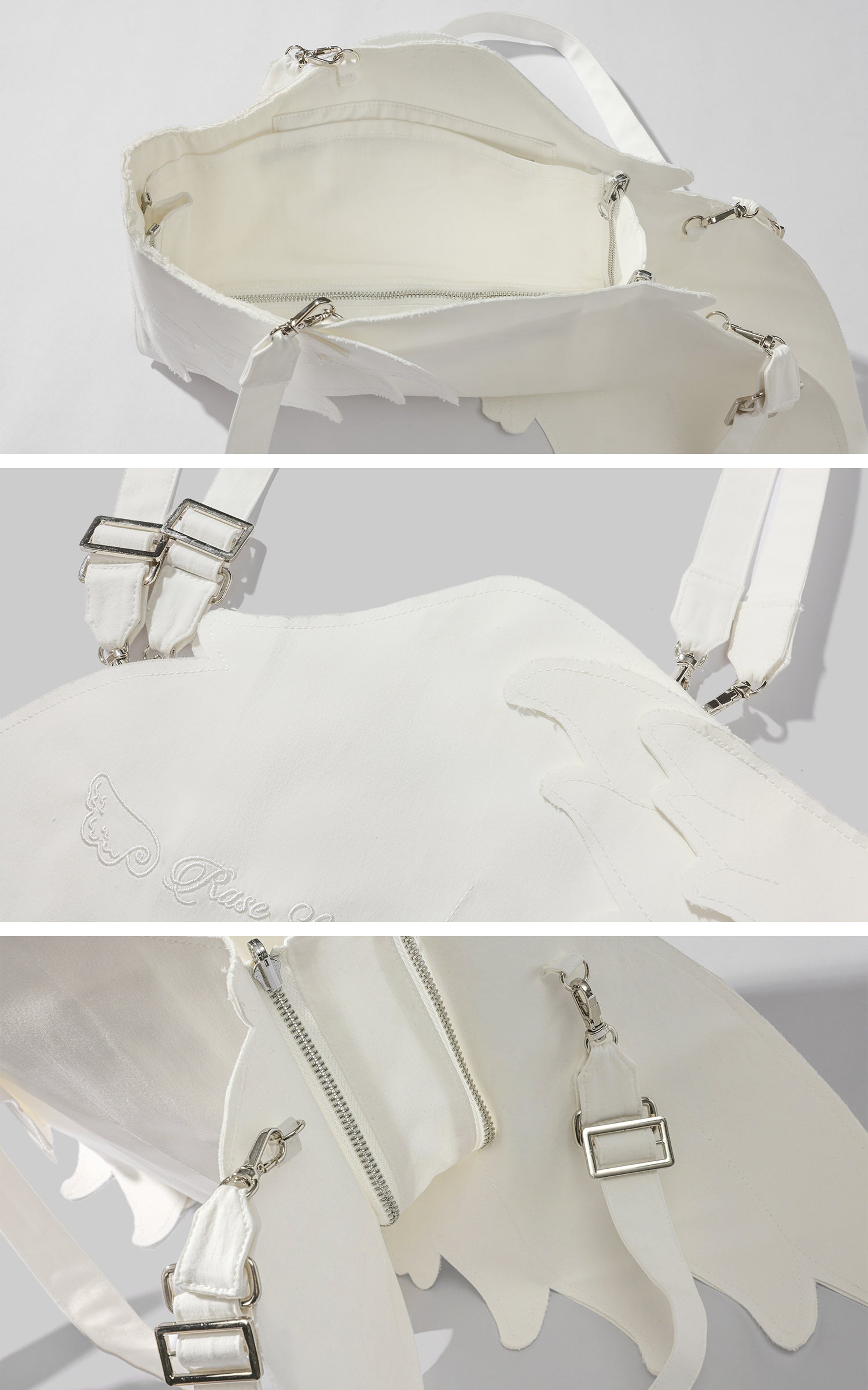 Rase le sol Sculptural Angel Wing Convertible Backpack &amp; Crossbody