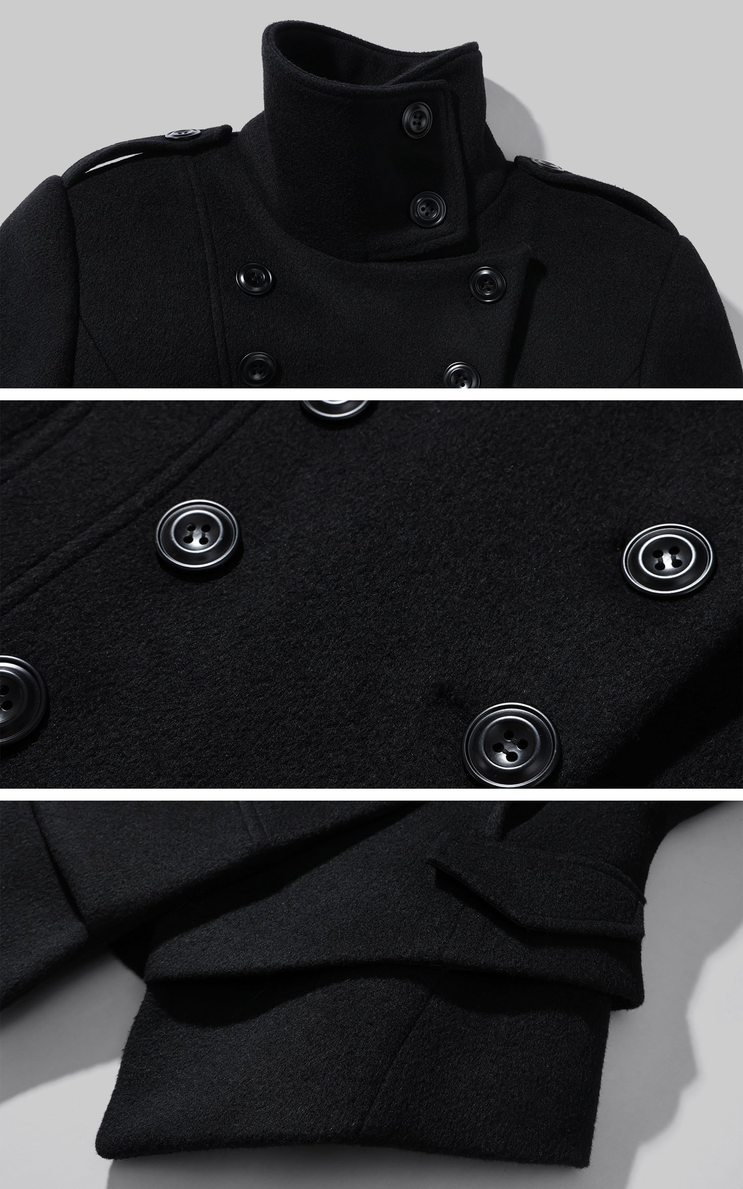 WARDEN EDGE 구조적인 더블 브레스트 크롭 재킷