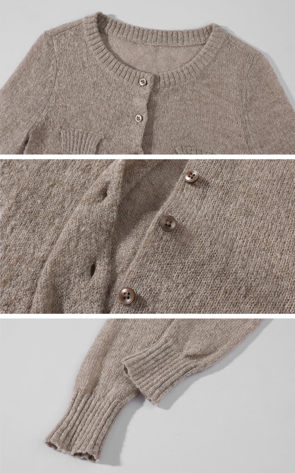 Rase le sol Fitted Button-Up Knit Cardigan
