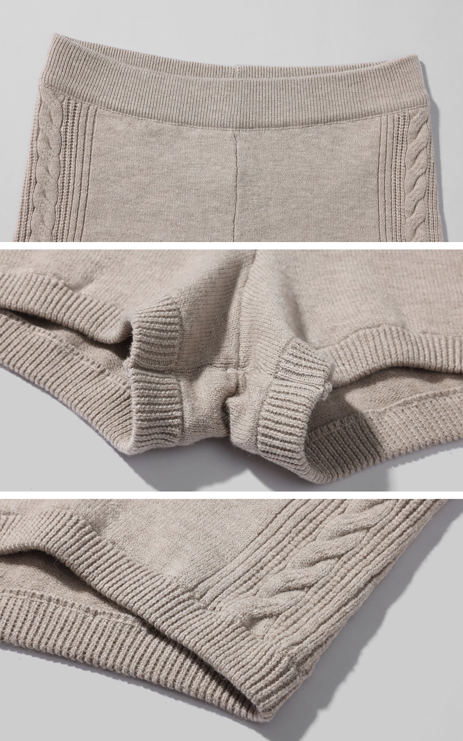 Rase le sol Minimalist Knit Three Piece Set Slim Sweater Shorts and Cami