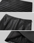 IAMXIAA High-Waisted Ruched Faux Leather Mini Skirt