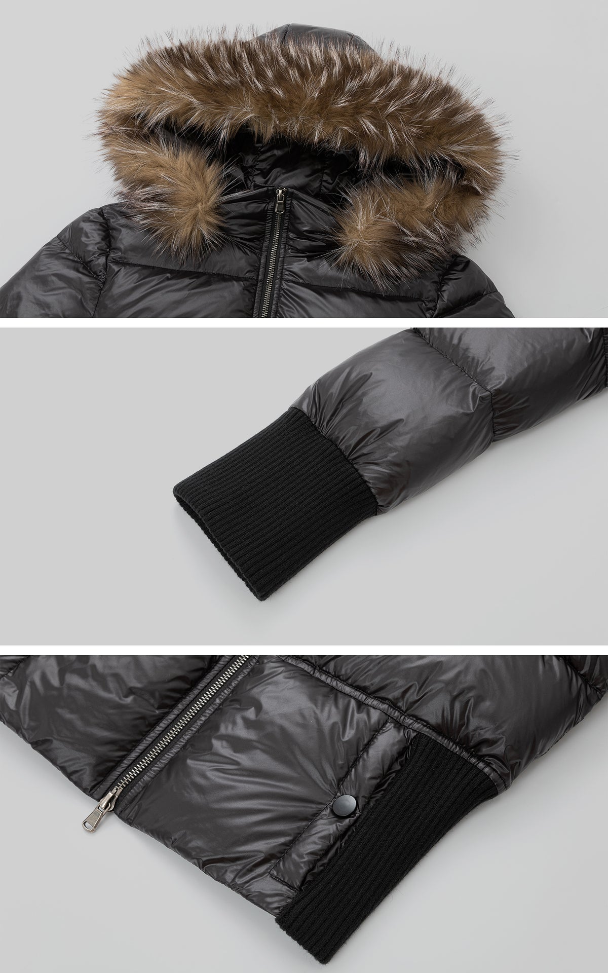 IAMXIAA Faux Fur Hooded Puffer Jacket