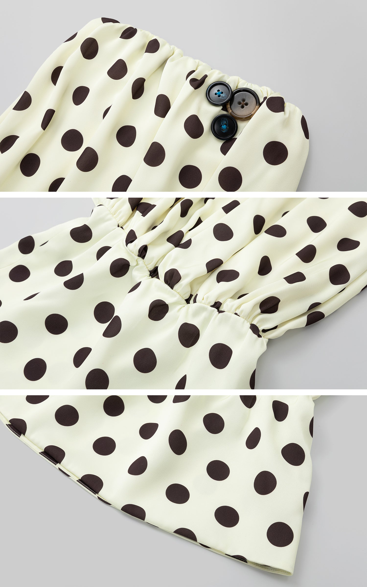IAMXIAA Polka Dot Strapless Mini Dress