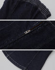 IAMXIAA Strapless Denim Top and Flared Pants Two-Piece Set