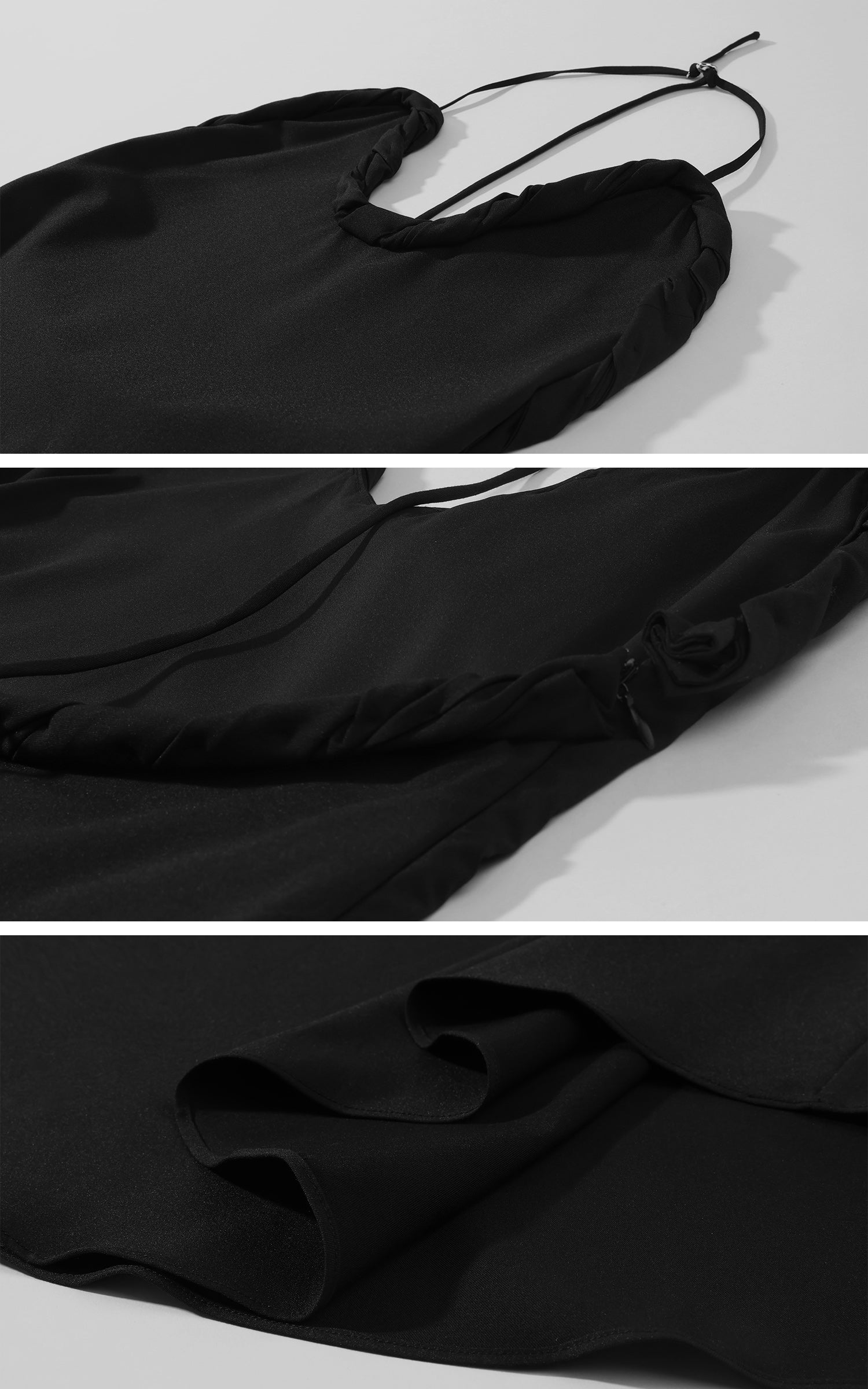 0122stepll Ruched Halter Cowl Midi Dress