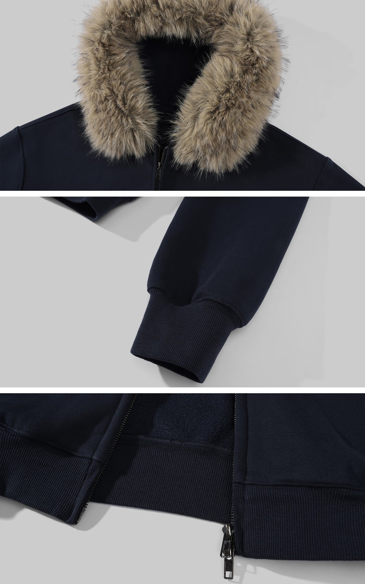 Hydrae Plush-Trim Zip-Up Hoodie &amp; Wide-Leg Sweatpants Set