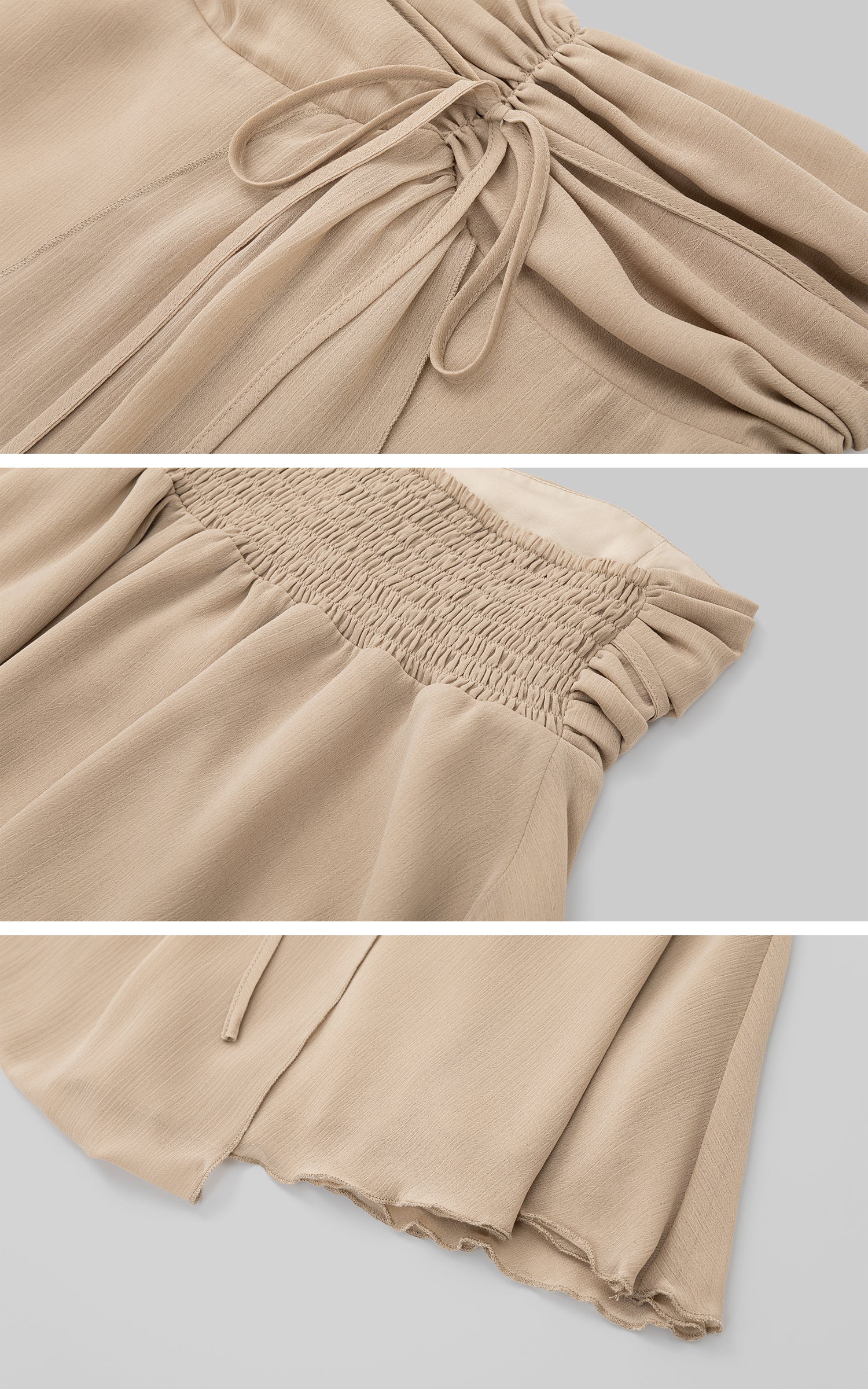 IAMXIAA Haut tube babydoll froncé en mousseline
