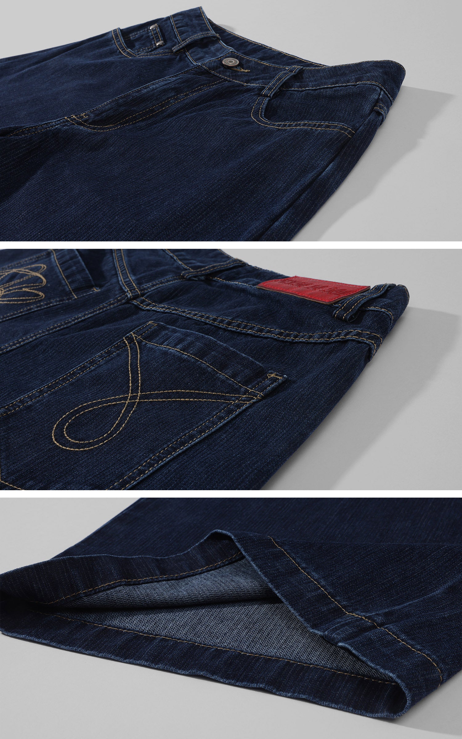 Rase le sol Pantalon en denim à jambe large sculptée