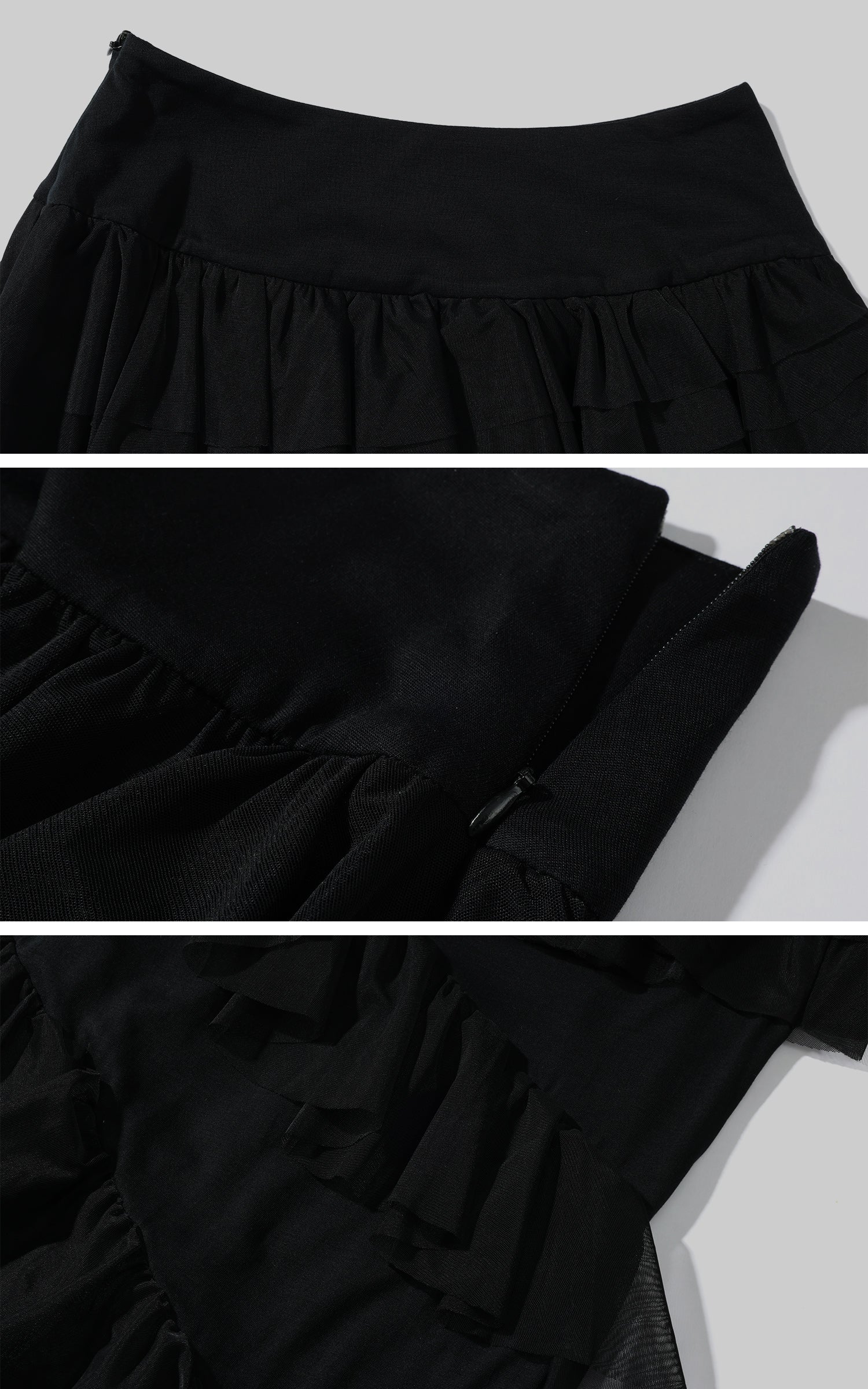 Rase le sol Layered Ruffle Long Skirt - PINKPARKS