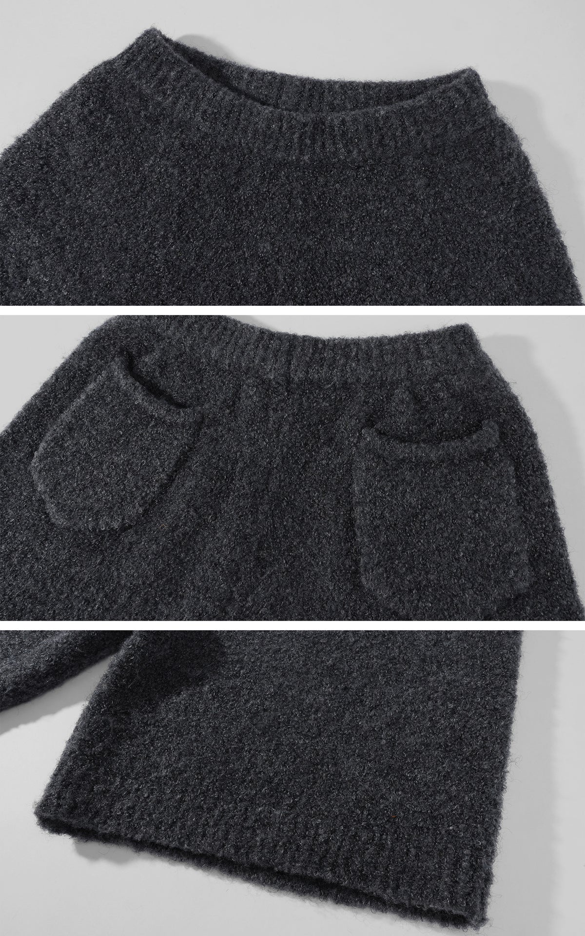 Rase le sol Embroidered Hooded Knit Sweater &amp; Long Shorts Set