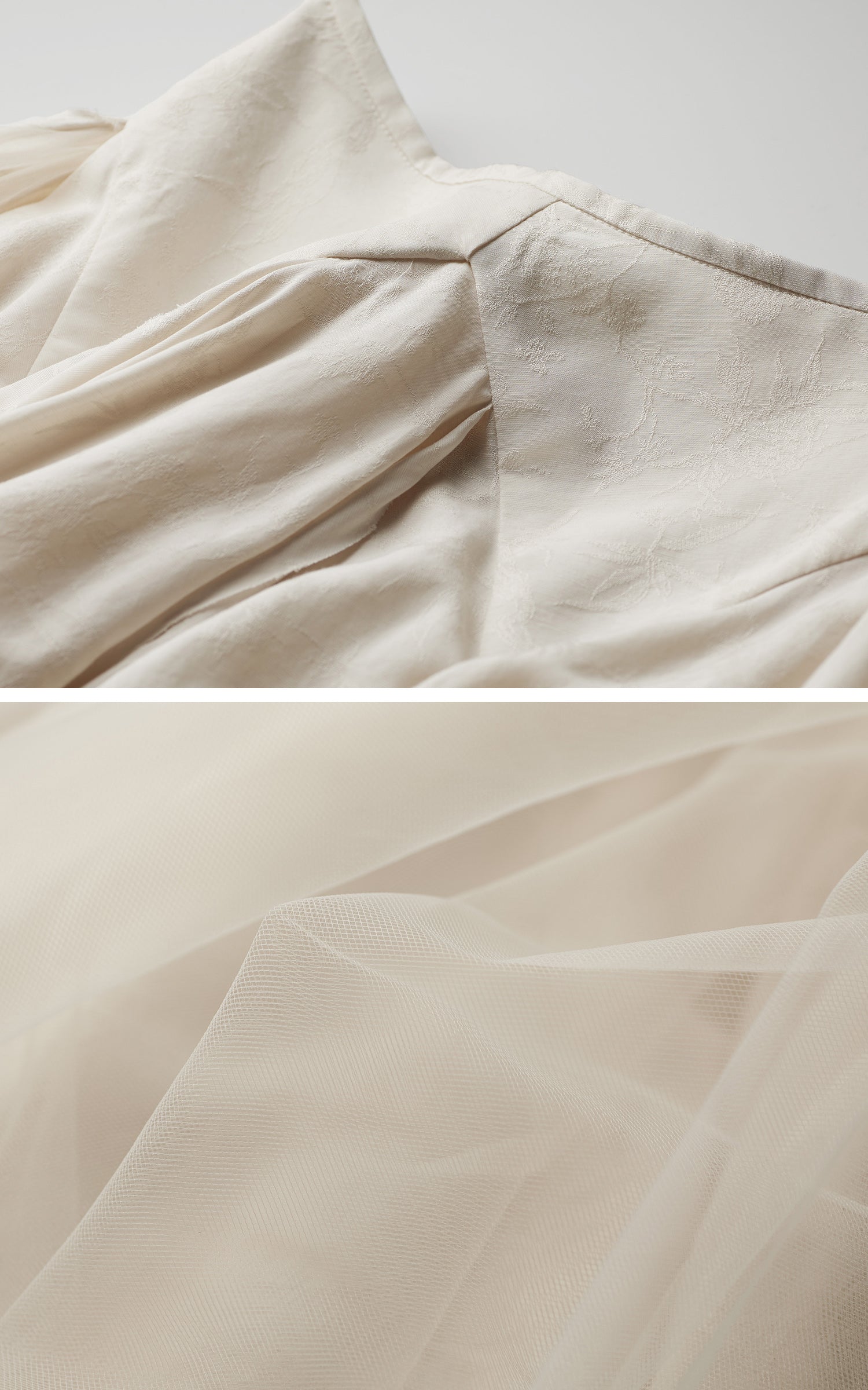 DOINDULGE Deconstructed Draped Jacquard Midi Skirt with Tulle Layering