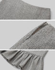 IAMXIAA Low-Rise Heather Grey Drop-Waist Ruffle Mini Skirt