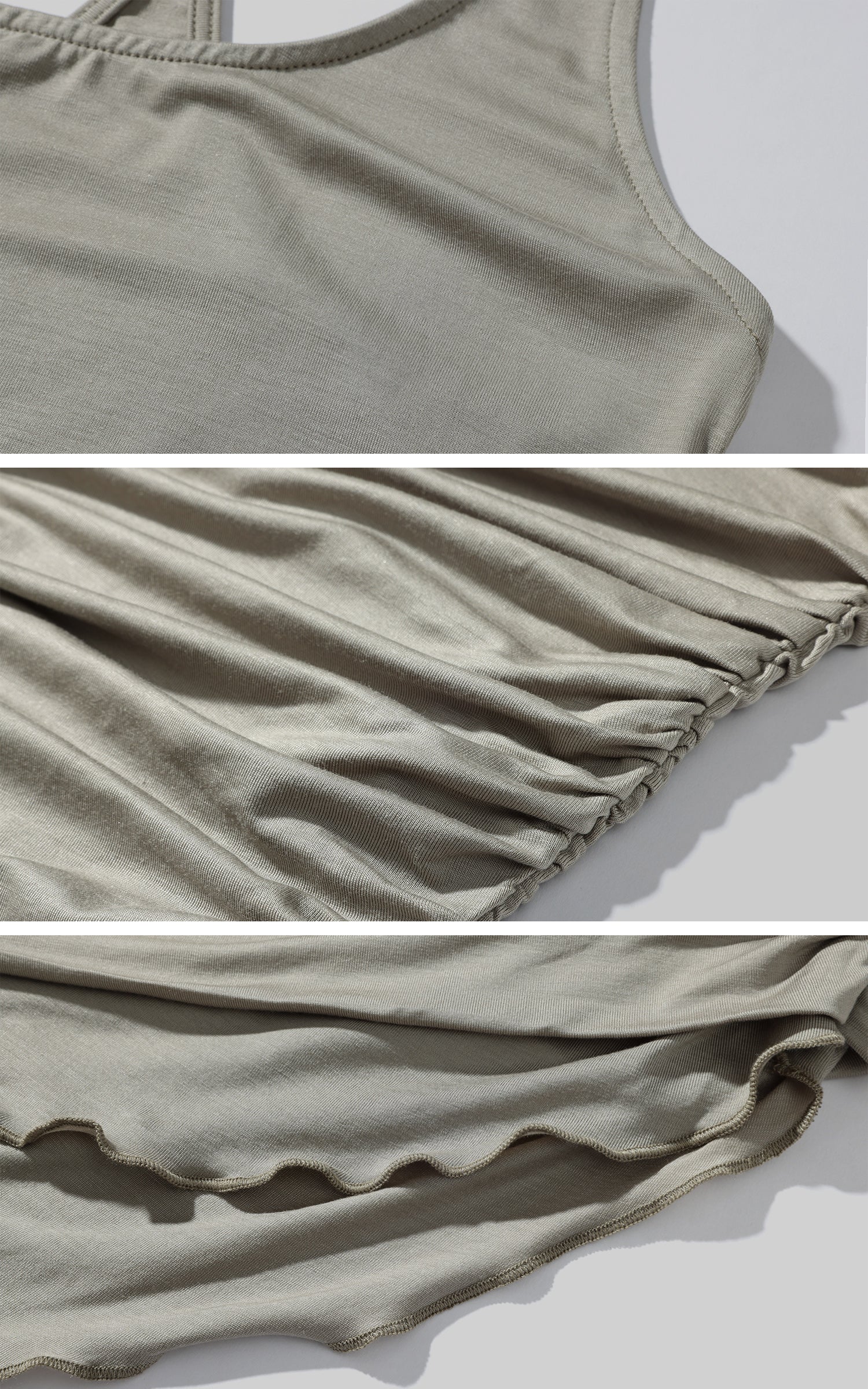 Rase le sol Asymmetric Ruched Tank Top - PINKPARKS