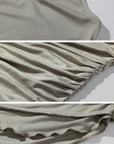Rase le sol Asymmetric Ruched Tank Top - PINKPARKS