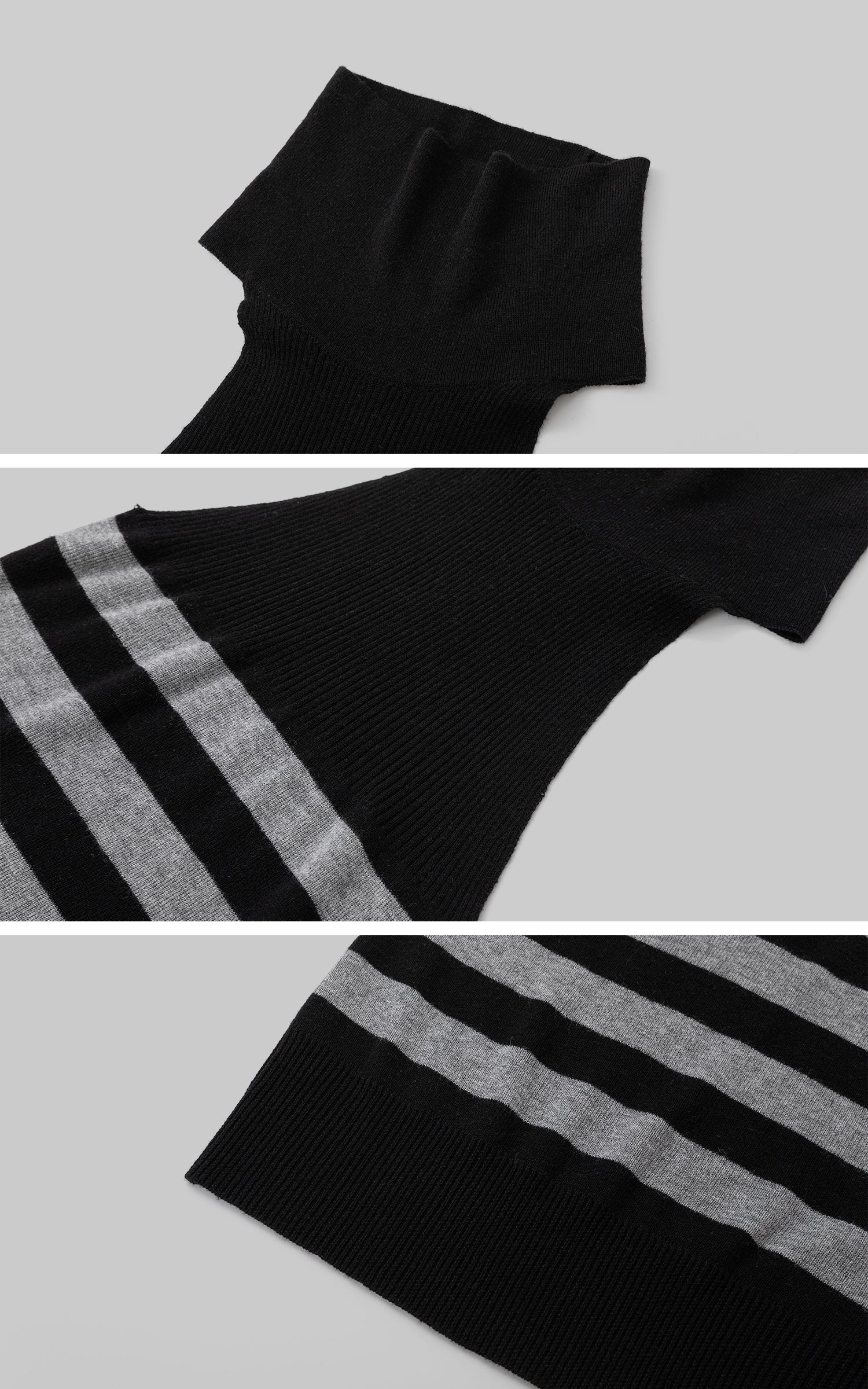 IAMXIAA Striped High-Neck Knit Top