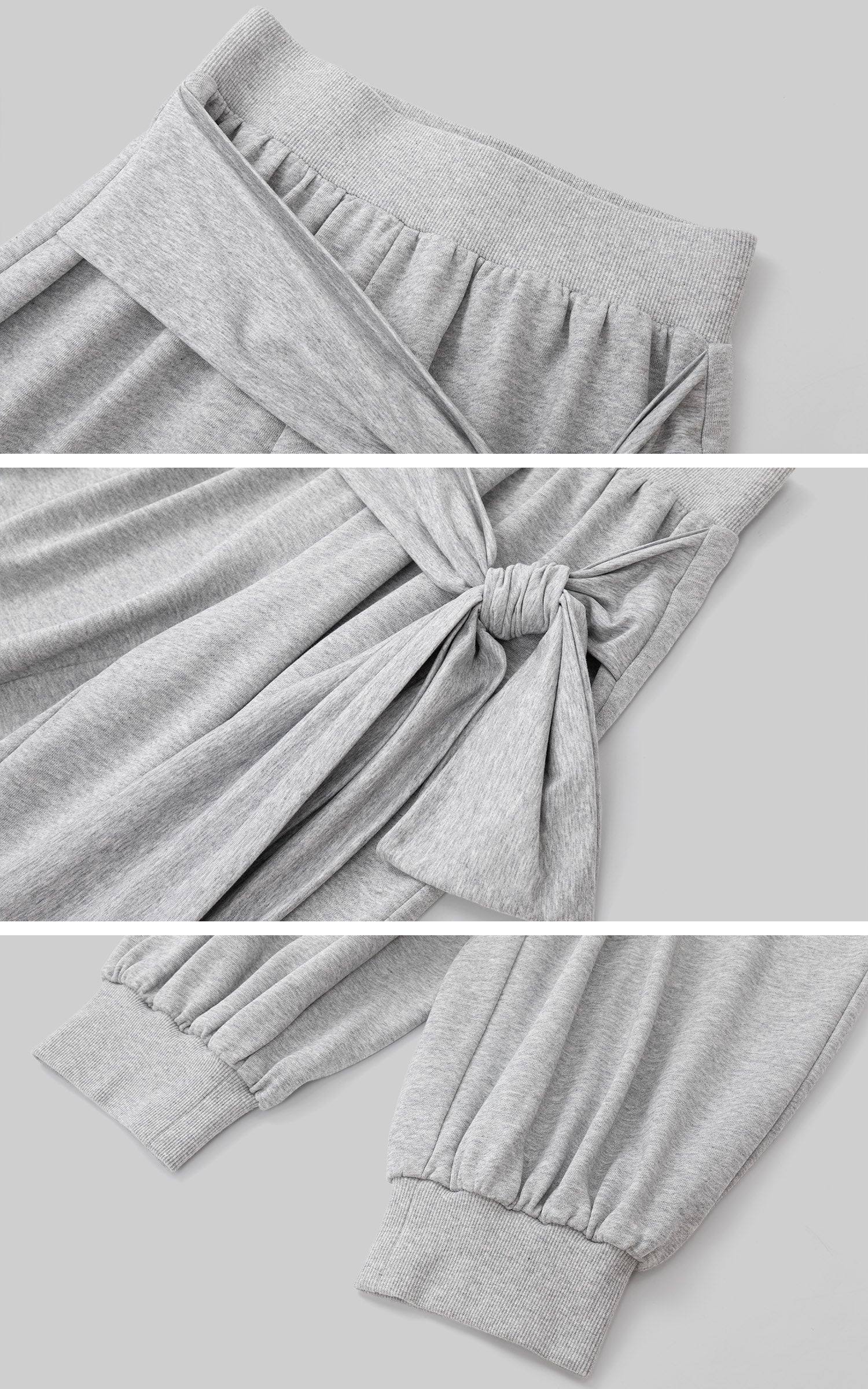 IAMXIAA Draped Tie-Waist Harem Capri Sweatpants