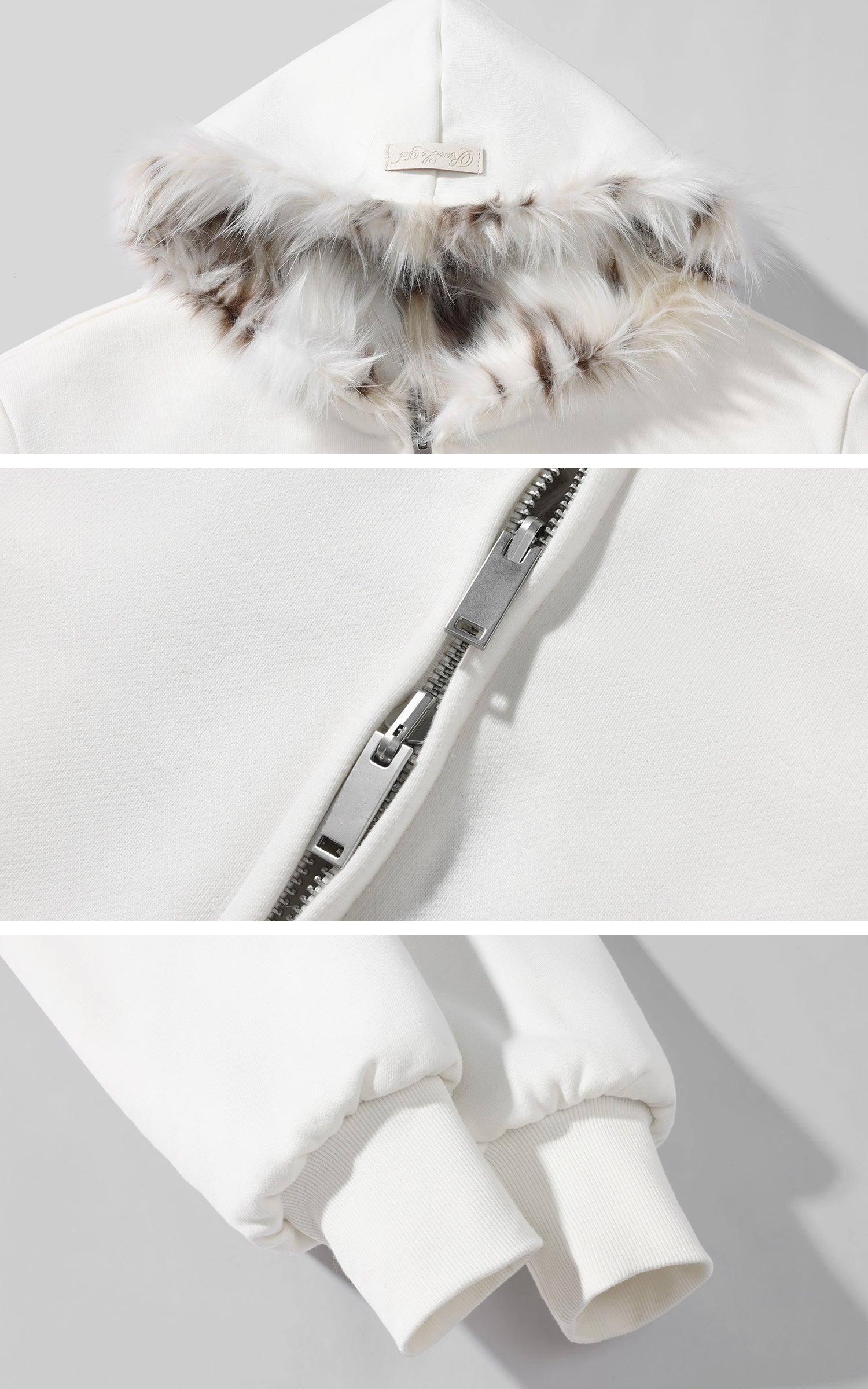 Rase le sol リバーシブルフェイクファー フード付きジャケット