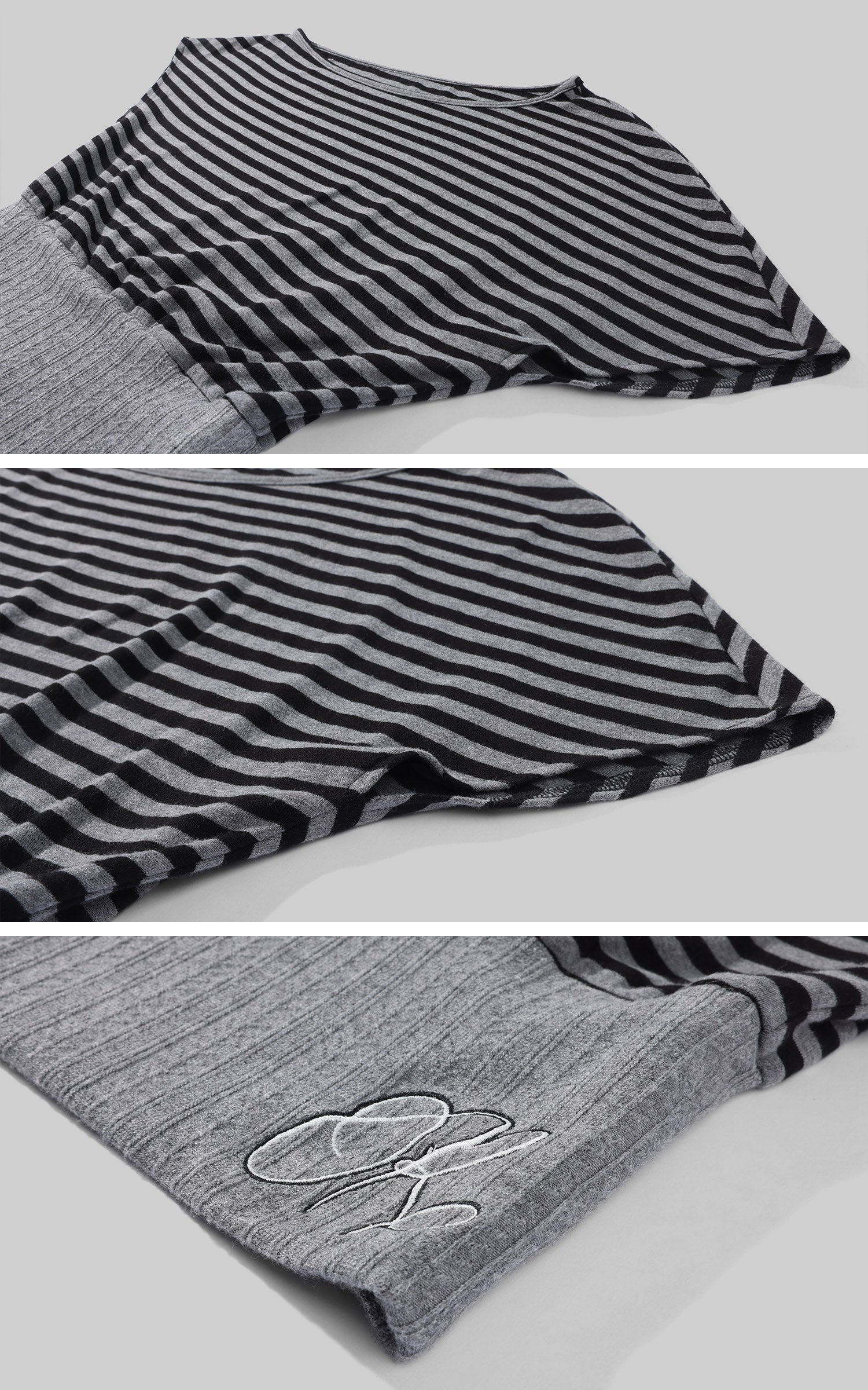 Rase le sol Off-Shoulder Striped Paneled Waist Top