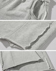 Rase le sol Ruffled Waist Wide-Leg Sweatpants in Heather Grey