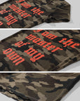 Rase le sol Camo One-Shoulder Graphic Fitted T-Shirt