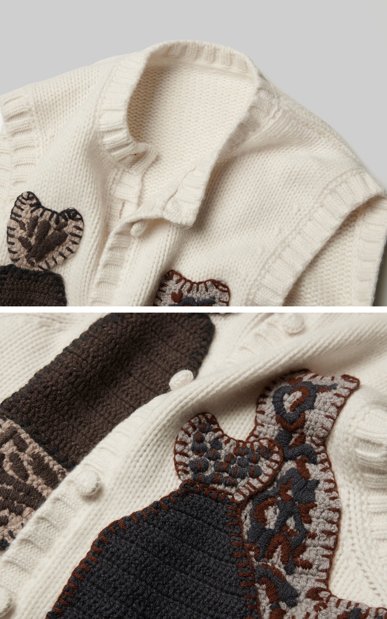 DOINDULGE Hand-Crocheted Pattern Knit Vest