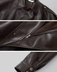 IAMXIAA Faux Leather Belted Jacket