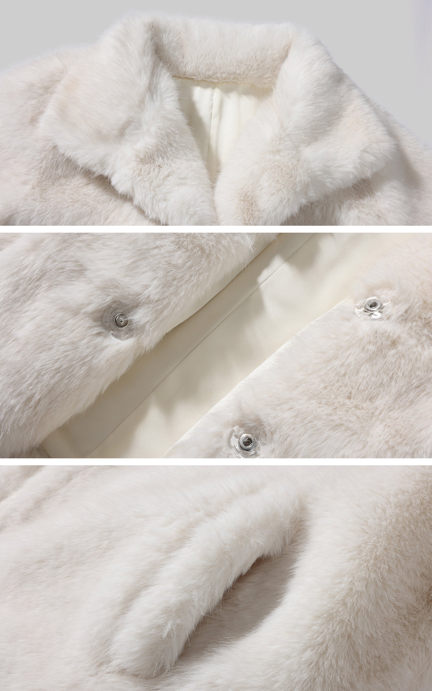 Rase le sol ドロップショルダーと隠しボタン留めのオーバーサイズフェイクファーコート