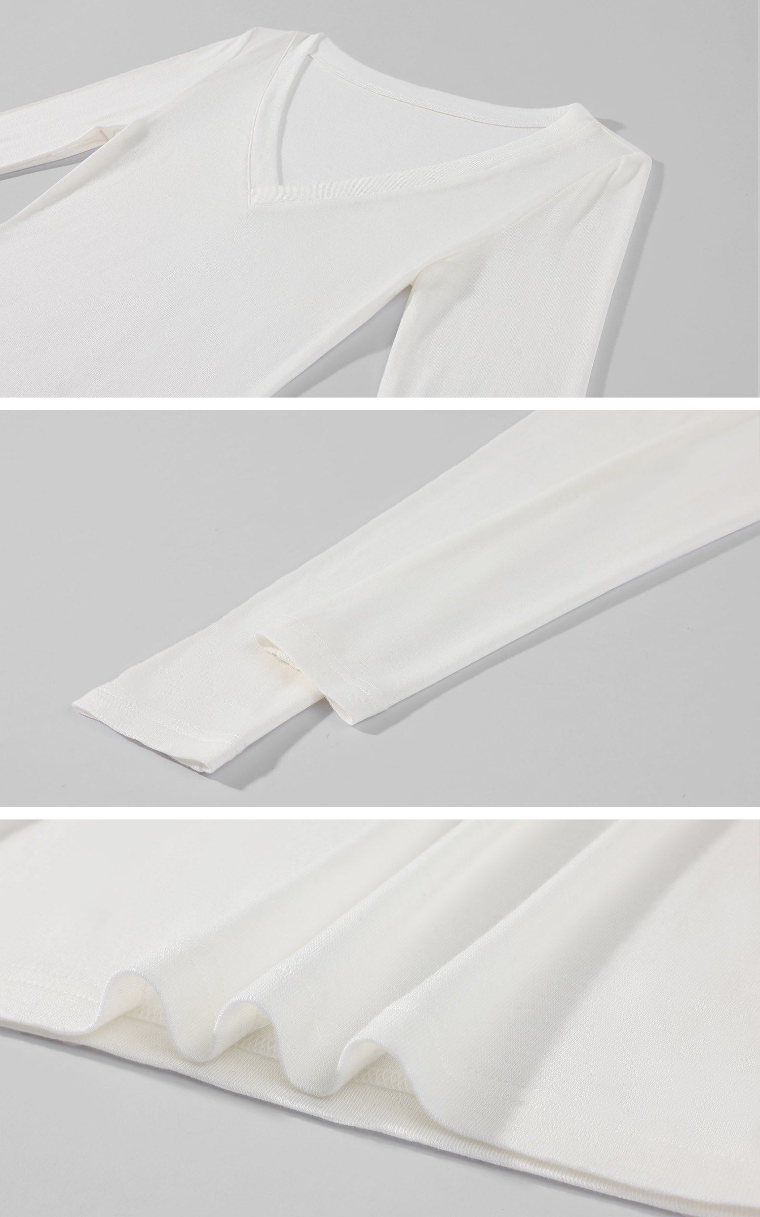 Hydrae Sheer V-Neck Second-Skin Long-Sleeve Top